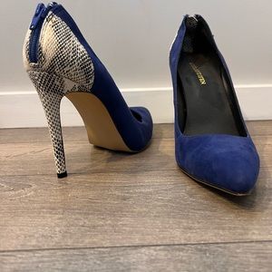 LOSLANDIFEN Royal Blue Snakeskin Heels 3-Inch